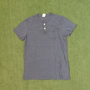 Abercrombie Fitch Blue Pocket 1/4 Button Up T Shirt Size Small